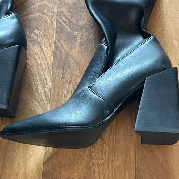 Steve Madden Womens Tanzee Boots Black Heeled Over The Knee Size 6 NWOT - Picture 3 of 10